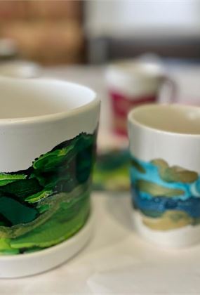 Alcohol-Ink Techniques - Make a Planter, Mug and Coaster Workshop