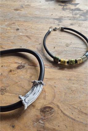 Design Ceramic Beads & Necklace Assemblage